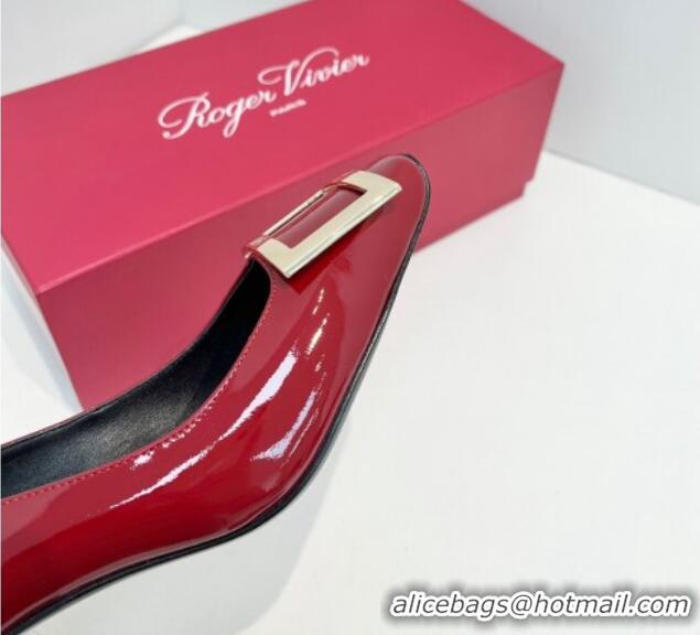 Purchase Roger Vivier Trompette Metal Buckle Pumps 7cm in Patent Leather Red 611150