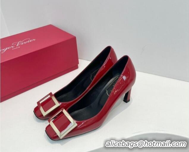 Purchase Roger Vivier Trompette Metal Buckle Pumps 7cm in Patent Leather Red 611150