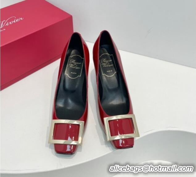 Purchase Roger Vivier Trompette Metal Buckle Pumps 7cm in Patent Leather Red 611150