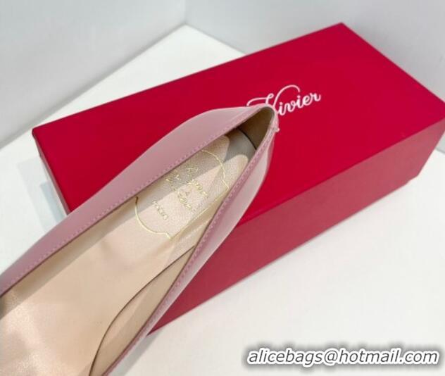 Low Cost Roger Vivier Belle Vivier Metal Buckle Pumps 4.5cm in Patent Leather Pink 611157