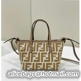 Trendy Design Fendi Roll Mini Tote bag in FF jacquard F8655 Beige 2024