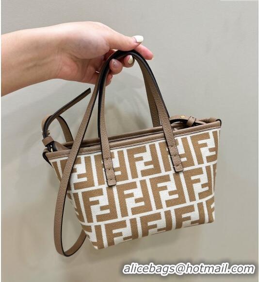 Trendy Design Fendi Roll Mini Tote bag in FF jacquard F8655 Beige 2024