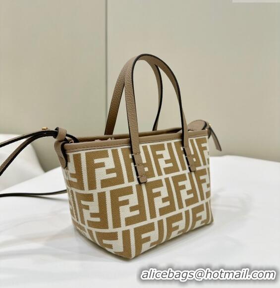 Trendy Design Fendi Roll Mini Tote bag in FF jacquard F8655 Beige 2024