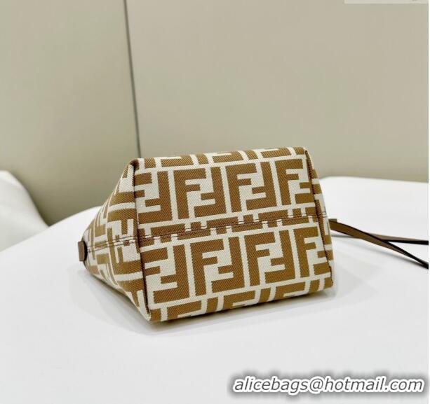 Trendy Design Fendi Roll Mini Tote bag in FF jacquard F8655 Beige 2024