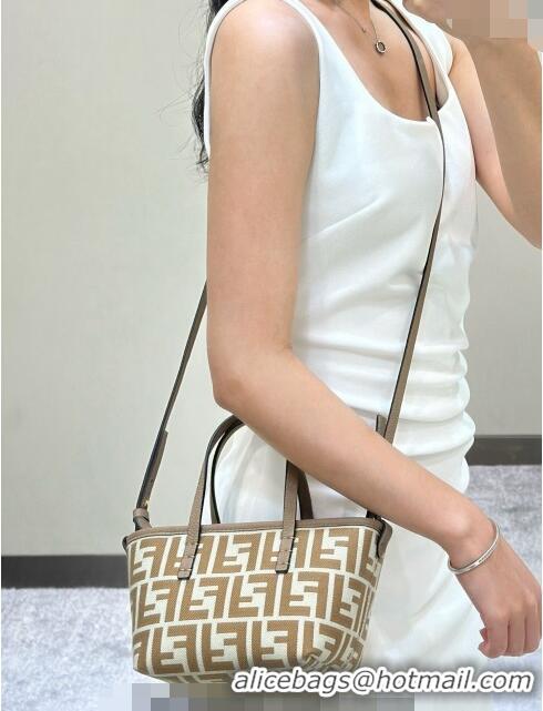 Trendy Design Fendi Roll Mini Tote bag in FF jacquard F8655 Beige 2024