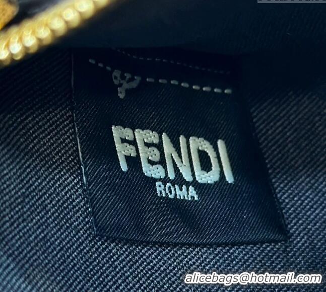 Promotional Fendi Small Roll Reversible shopper Tote Bag in Pequin striped and midnight blue FF fabric 8661S 2024