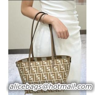 Promotional Fendi Small Roll Reversible shopper Tote Bag in Pequin striped and Beige FF fabric 8661S 2024