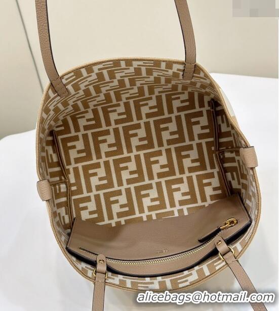 Promotional Fendi Small Roll Reversible shopper Tote Bag in Pequin striped and Beige FF fabric 8661S 2024