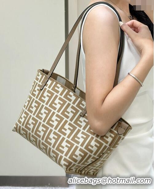 Promotional Fendi Small Roll Reversible shopper Tote Bag in Pequin striped and Beige FF fabric 8661S 2024