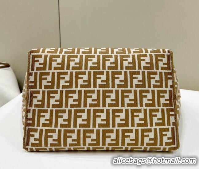 Discount Fendi Large Roll Reversible shopper Tote Bag in Pequin striped and Beige FF fabric 8661L 2024