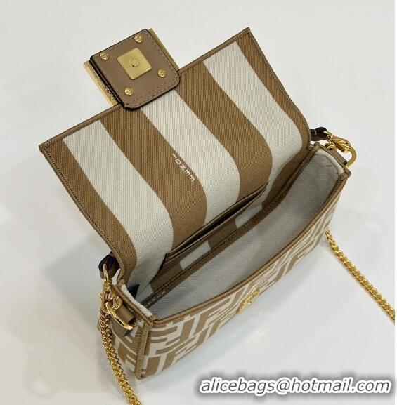 Low Price Fendi Baguette Mini Bag in Pequin striped and Beige FF fabric 8660 2024