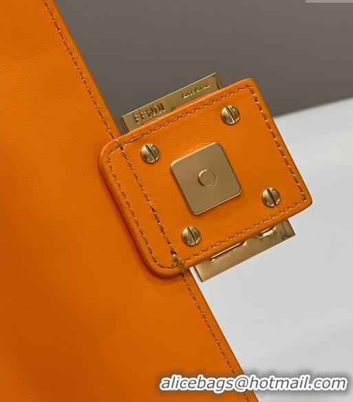 Cheapest Fendi Baguette Medium Nappa Leather Bag 0135AM Orange 2024 Top Quality