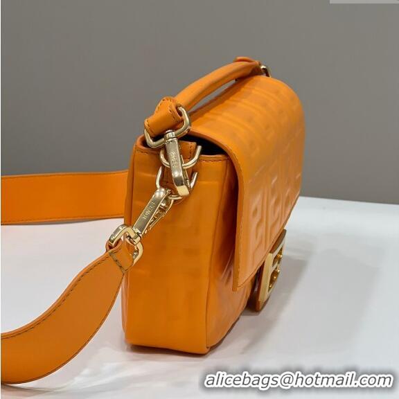 Cheapest Fendi Baguette Medium Nappa Leather Bag 0135AM Orange 2024 Top Quality