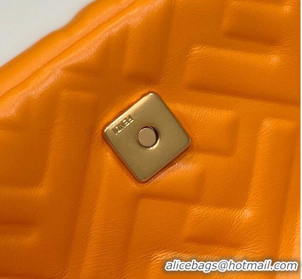 Cheapest Fendi Baguette Medium Nappa Leather Bag 0135AM Orange 2024 Top Quality