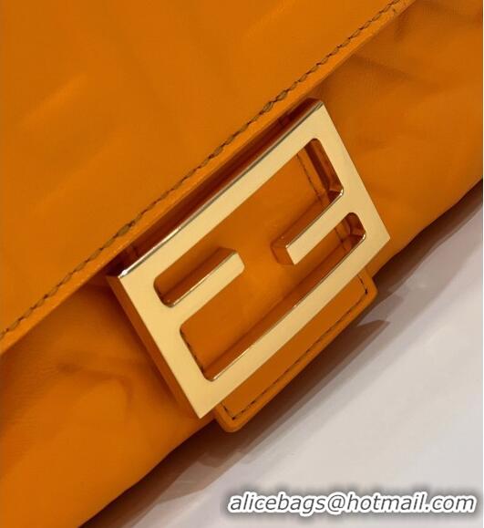 Cheapest Fendi Baguette Medium Nappa Leather Bag 0135AM Orange 2024 Top Quality