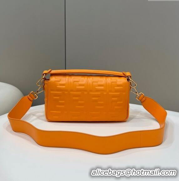 Cheapest Fendi Baguette Medium Nappa Leather Bag 0135AM Orange 2024 Top Quality