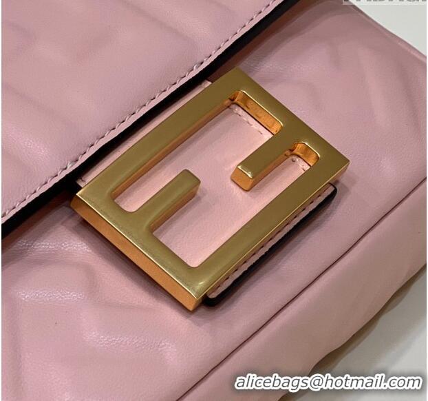 Fashion Fendi Baguette Mini Nappa Leather Bag 0135S Light Pink 2024 Top Quality