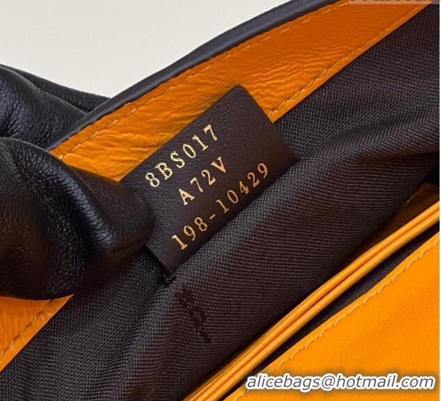 Famous Brand Fendi Baguette Mini Nappa Leather Bag 0135S Orange 2024 Top Quality