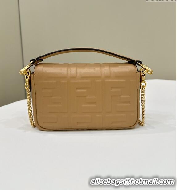 Pretty Style Fendi Baguette Mini Nappa Leather Bag 0135S Beige 2024 Top Quality