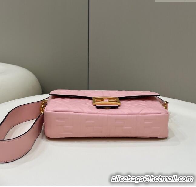 Luxurious Fendi Baguette Medium Nappa Leather Bag 0135M Light Pink 2024 Top Quality