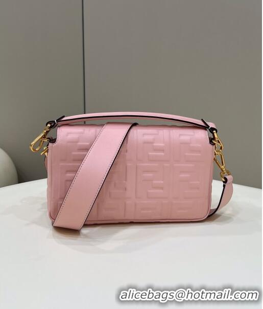 Luxurious Fendi Baguette Medium Nappa Leather Bag 0135M Light Pink 2024 Top Quality