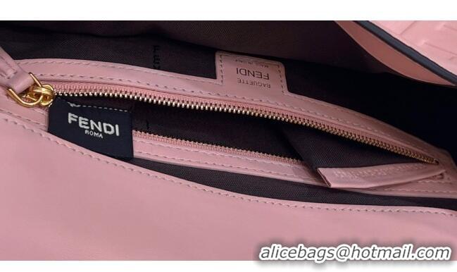 Luxurious Fendi Baguette Medium Nappa Leather Bag 0135M Light Pink 2024 Top Quality