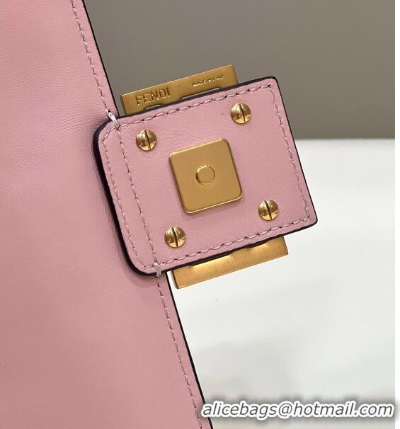 Luxurious Fendi Baguette Medium Nappa Leather Bag 0135M Light Pink 2024 Top Quality