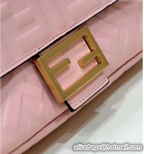 Luxurious Fendi Baguette Medium Nappa Leather Bag 0135M Light Pink 2024 Top Quality