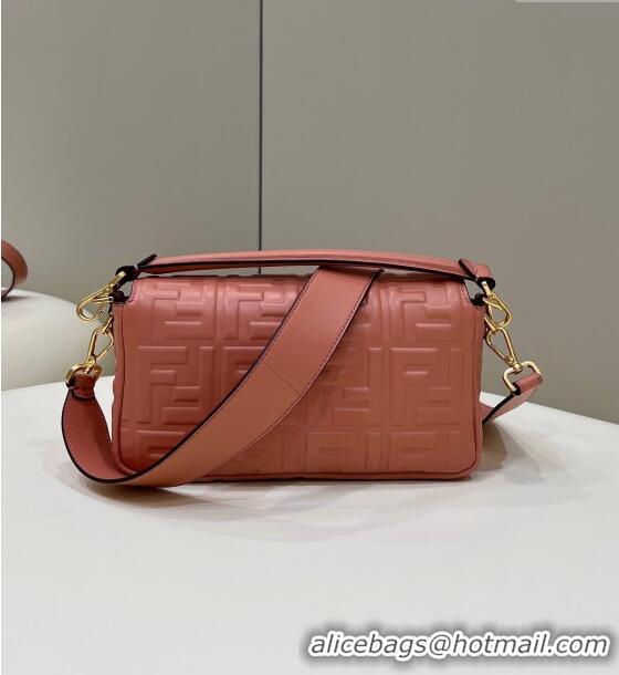 Well Crafted Fendi Baguette Medium Nappa Leather Bag 0135M Shrimp Pink 2024 Top Quality