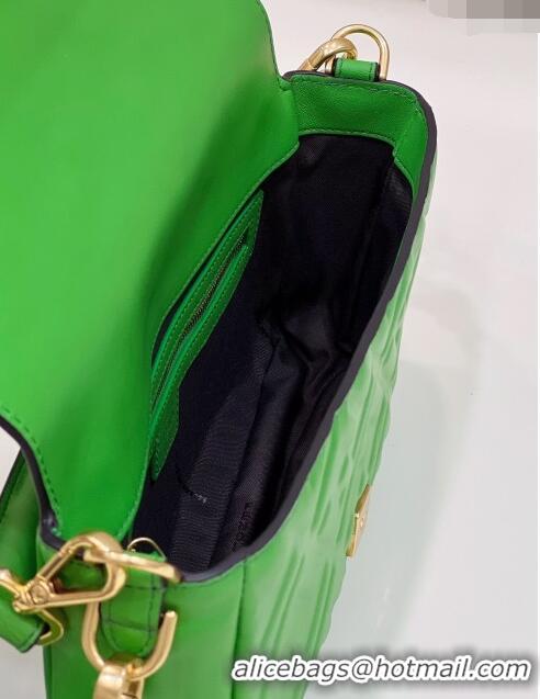 Shop Fendi Baguette Medium Nappa Leather Bag 0135M Green 2024 Top Quality