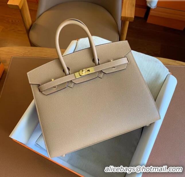 Buy Discount Hermes Birkin 25cm Bag in Original Epsom Leather H25 Milk Tea/Gold 2024