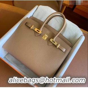 Top Quality Hermes Birkin 30cm Bag in Original Epsom Leather H30 Milk Tea/Gold 2024