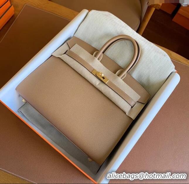 Top Quality Hermes Birkin 30cm Bag in Original Epsom Leather H30 Milk Tea/Gold 2024