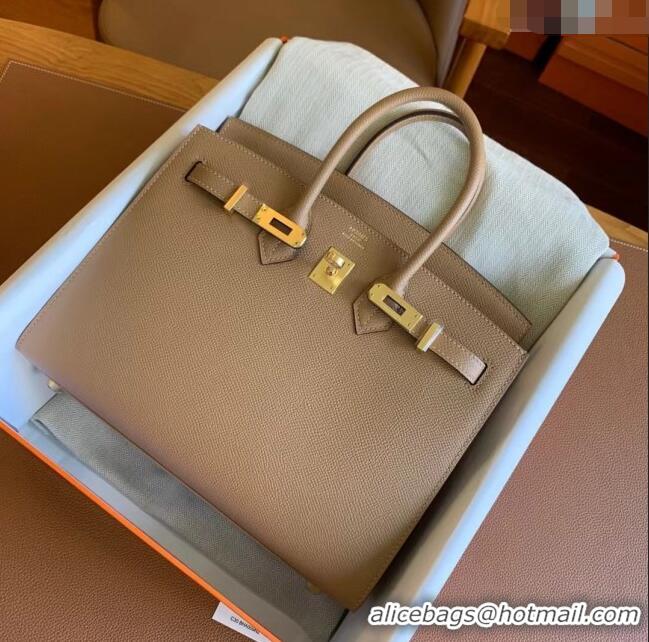 Top Quality Hermes Birkin 30cm Bag in Original Epsom Leather H30 Milk Tea/Gold 2024