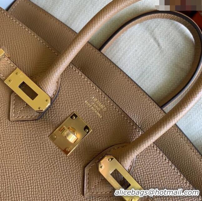 Top Quality Hermes Birkin 30cm Bag in Original Epsom Leather H30 Milk Tea/Gold 2024