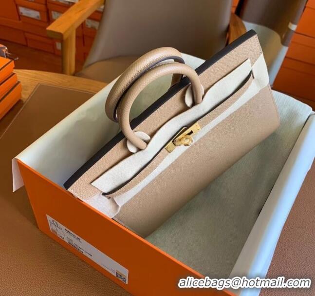 Top Quality Hermes Birkin 30cm Bag in Original Epsom Leather H30 Milk Tea/Gold 2024