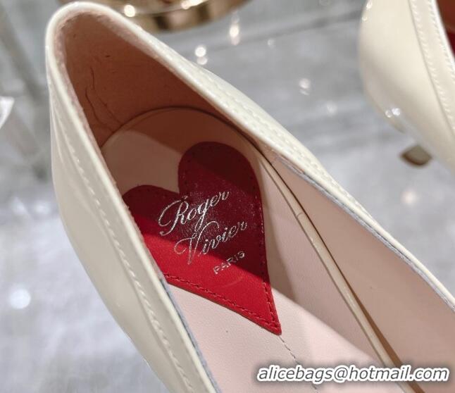 Classic Specials Roger Vivier Mary Jane Virgule Pumps 4.5cm in patent leather White 704049