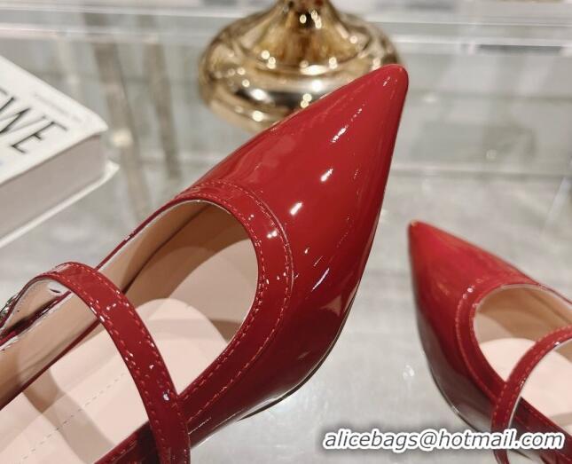 Buy Luxury Roger Vivier Mary Jane Virgule Pumps 4.5cm in patent leather Red 704050