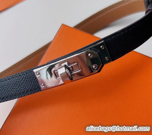 Good Looking Hermes Roulis Slim Hop Pouch Belt in Grained Calfskin 0706 Black 2024