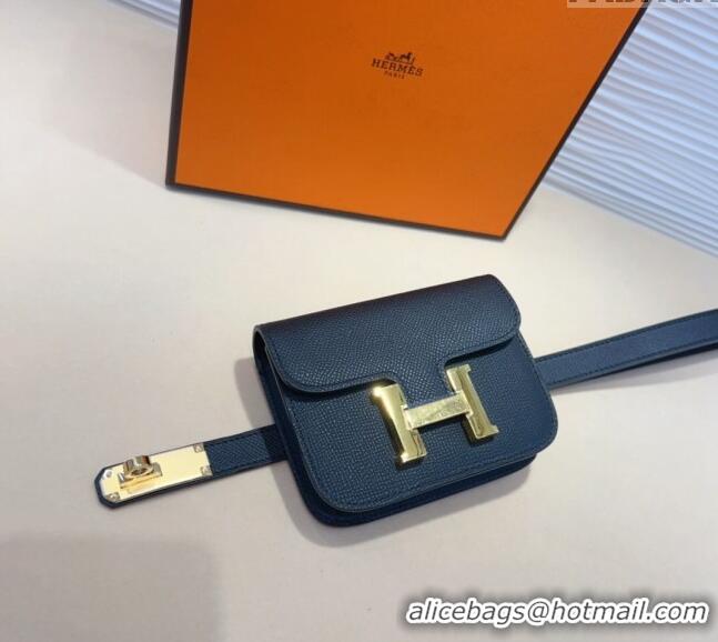 Famous Brand Hermes Kelly Buckle Pouch Belt in Grained Calfskin with Gold Hardware 0706 Black 2024