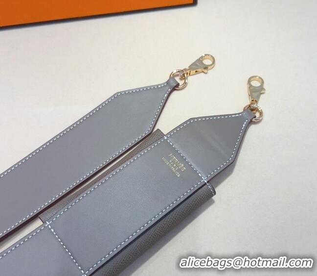 Most Popular Hermes Kelly Pocket Trap Pouch Belt in Grianed Calfskin with Gold Buckle 8042 Grey 2024