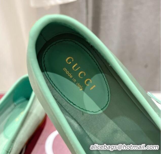 Hot Style Gucci Satin Ballet Flat with Horsebit Green 702129