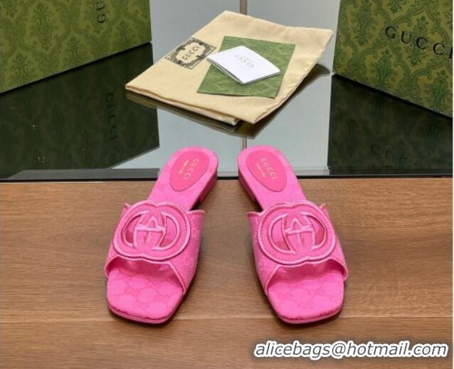 Good Looking Gucci GG Canvas Flat Slides Sandal in GG Canvas Pink 702135