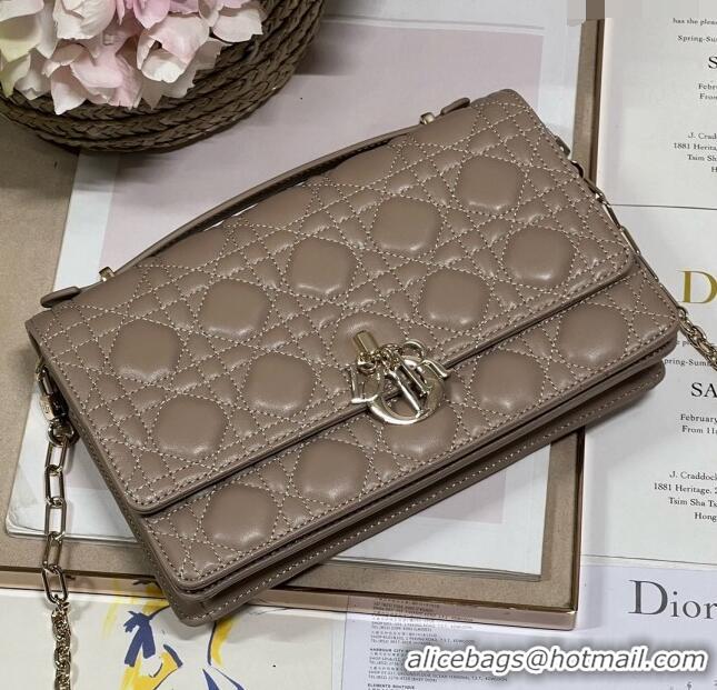 Promotional Dior My Dior Top Handle Bag in Latte Cannage Lambskin 0997 Grey 2024