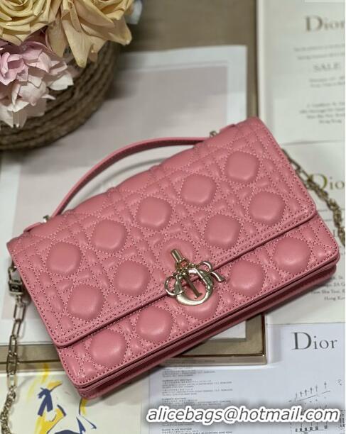 Inexpensive Dior My Dior Top Handle Bag in Latte Cannage Lambskin 0997 Pink 2024