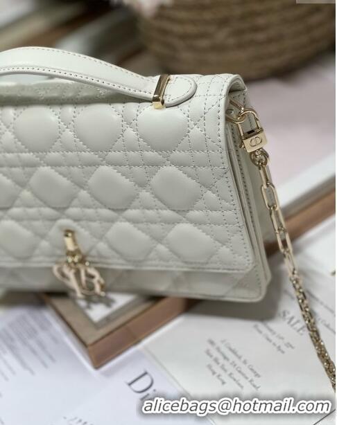 New Style Dior My Dior Top Handle Bag in Latte Cannage Lambskin 0997 White 2024