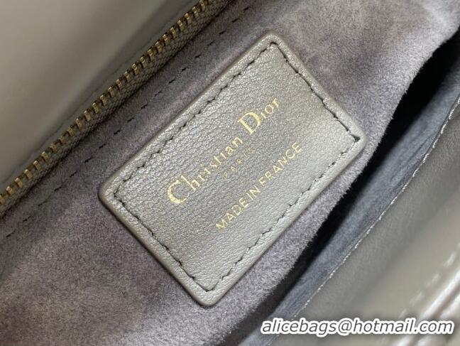 Promotional Dior Mini Lady Dior Bag in Pearlescent Cannage Lambskin CD0301 Grey 2024