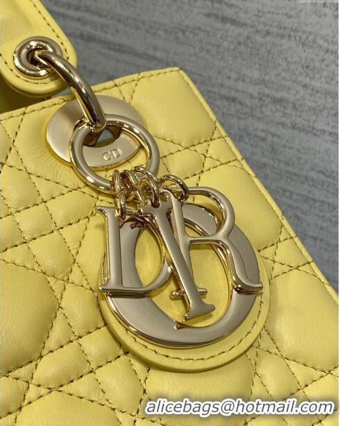 Affordable Price Dior Small Lady My ABCDior Bag in Cannage Lambskin CD0302 Yellow 2024