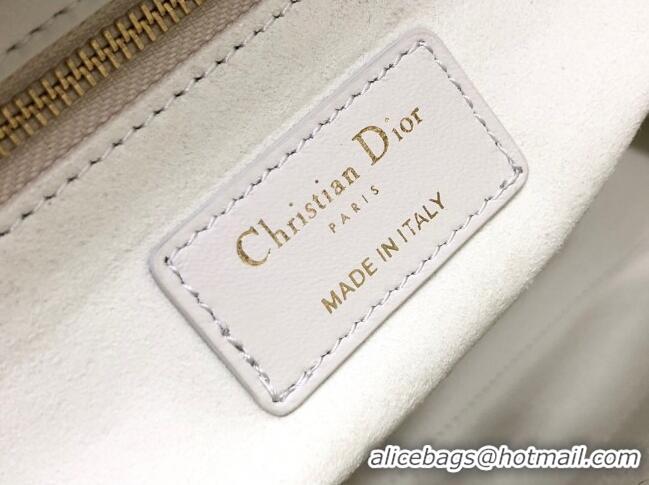 Grade Design Dior Large Lady Dior Bag in Lambskin Leather M0566 White/Gold 2024