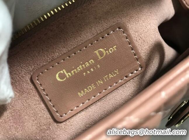 Best Quality Dior Large Lady Dior Bag in Lambskin Leather M0566 Nude Pink/Gold 2024